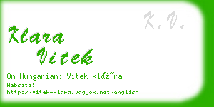 klara vitek business card